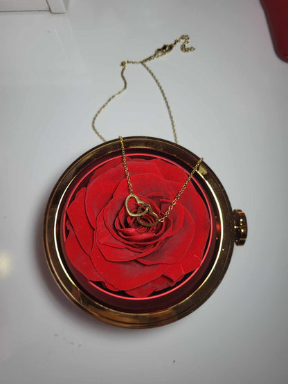 Eternal Rose Round Gift Box w/ Engraved Necklace