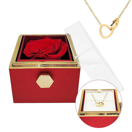 Eternal Rose Gift Box w/ Engraved Necklace